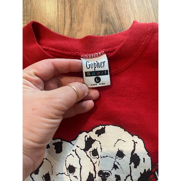 Vintage 1990 Dalmatians Puppy Crewneck L Sweater 90s Crewneck Grandma Streetwear - Picture 6 of 10